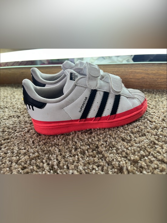 adidas Other - adidas Kids Superstar Velcro Sneakers - White, Black & Red